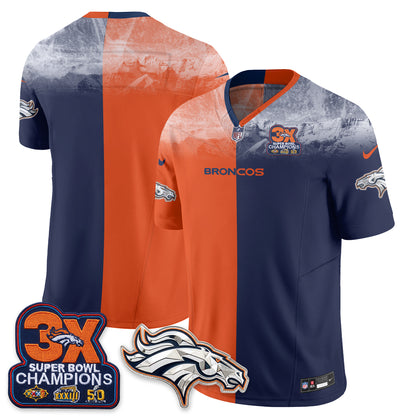 Denver Broncos Mile High Split Edition Vapor Jersey - Stitched