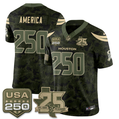 Houston Texans 2026 Salute to Service Edition Vapor Jersey - Stitched