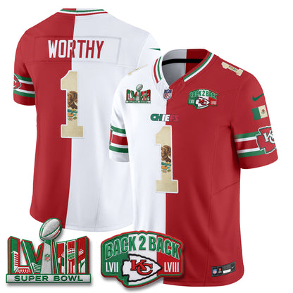 Kansas City Chiefs Mexico Split Edition Vapor Jersey - Stitched