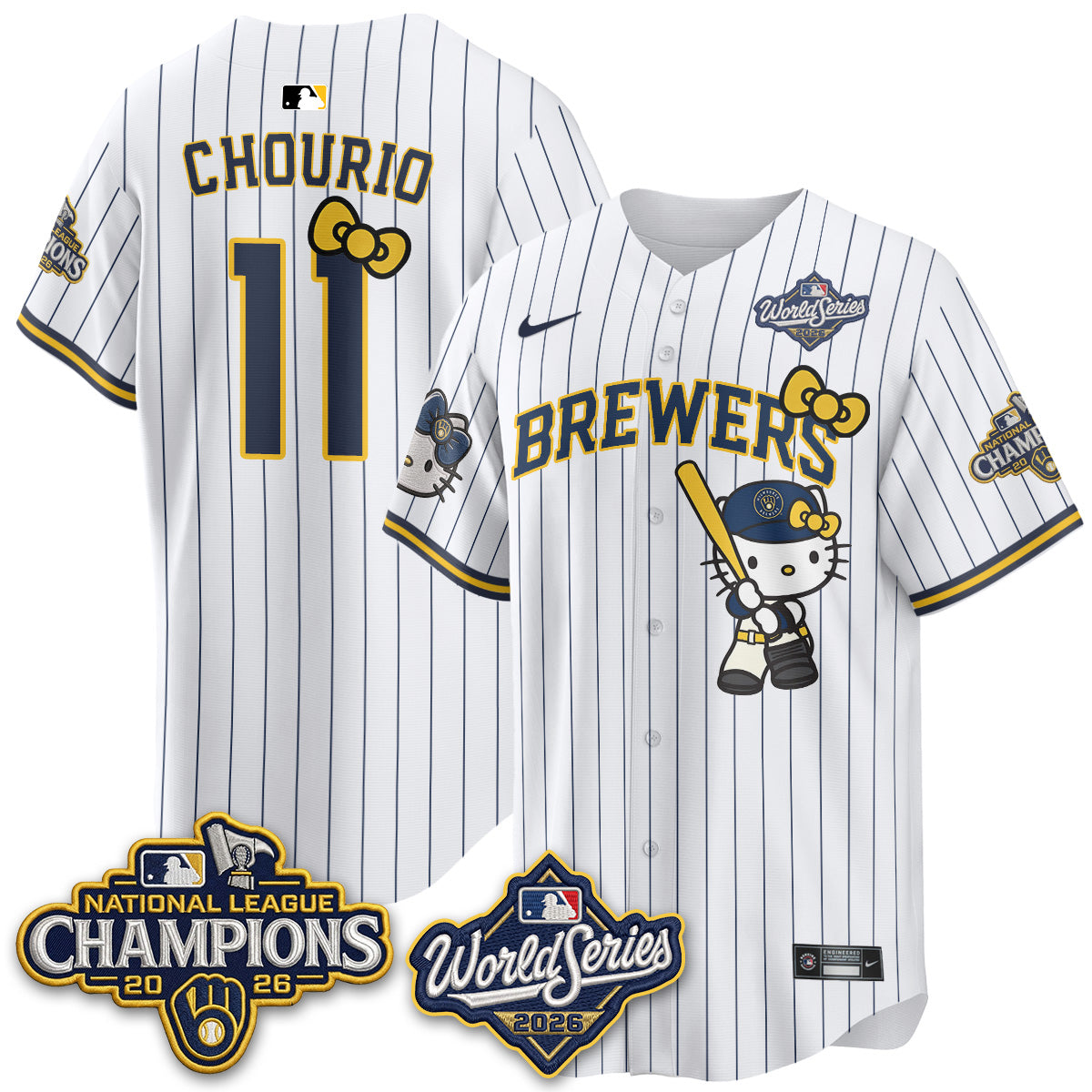 Milwaukee Brewers 2026 NL Champions x Meow KT Vapor Jersey - Stitched
