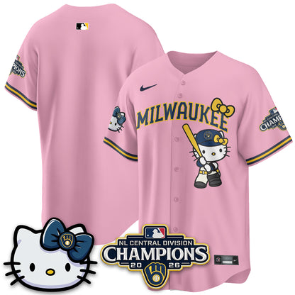 Milwaukee Brewers NL Central Champs x Meow KT Vapor Jersey - Stitched