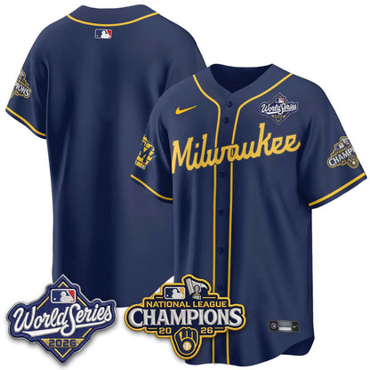MIL W.S 26 & 2026 NL Champions Navy Jersey - Stitched