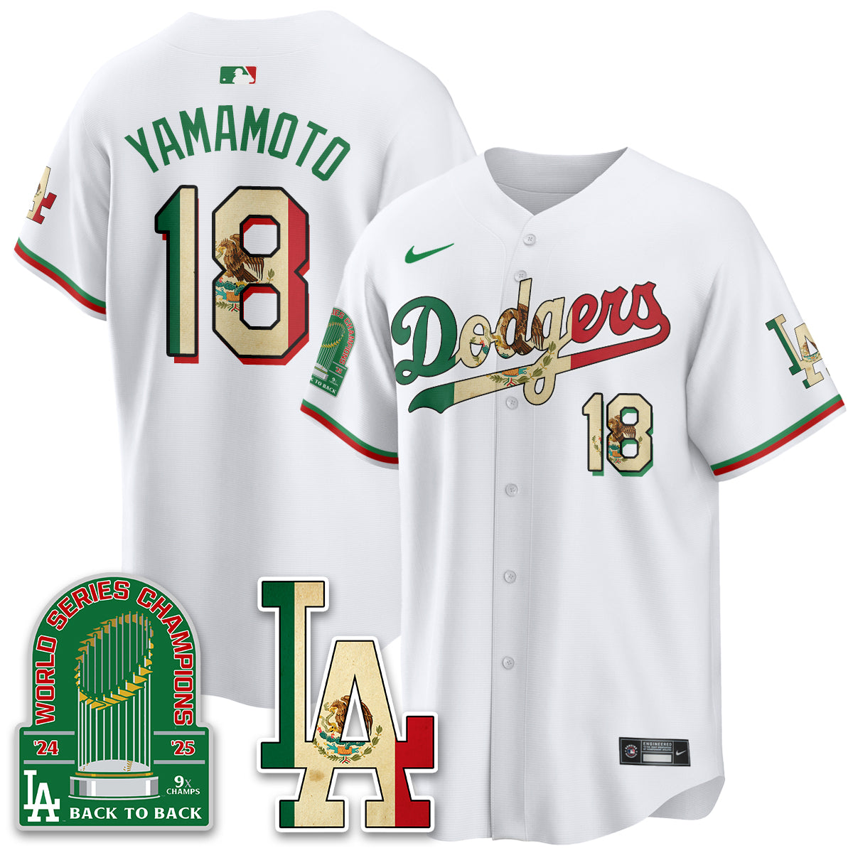 Los Angeles Dodgers Mexico Style Vapor Jersey- Stitched