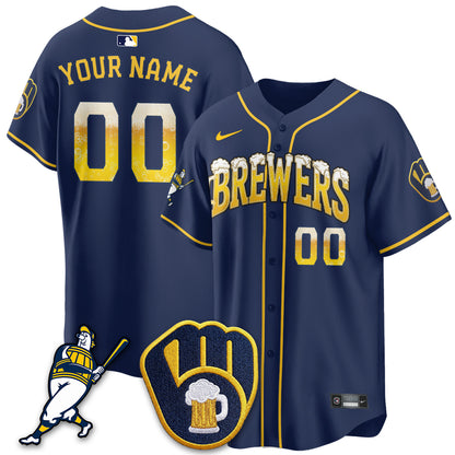 Milwaukee Brewers "Pitcher & Pint" Edition Vapor Limited Custom Jersey - Stitched