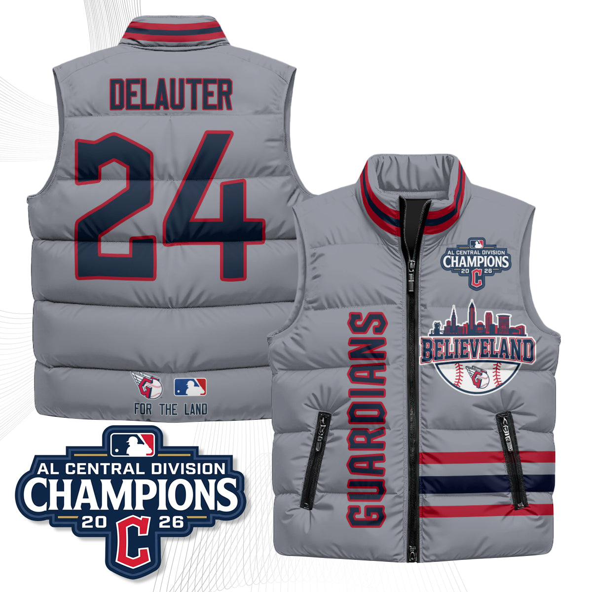 CLE Believeland Puffer Vest - Printed