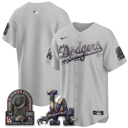 Los Angeles Dodgers Nightmare Edition Vapor Jersey - Printed