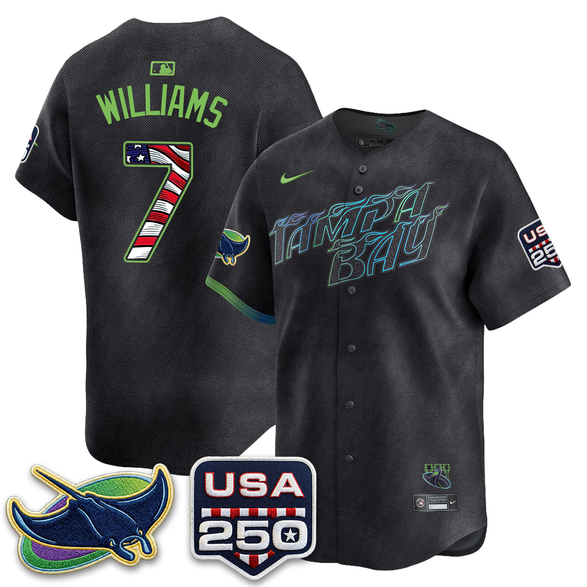 Tampa Bay Rays Independence Day USA 2026 City Connect Vapor Jersey - Stitched