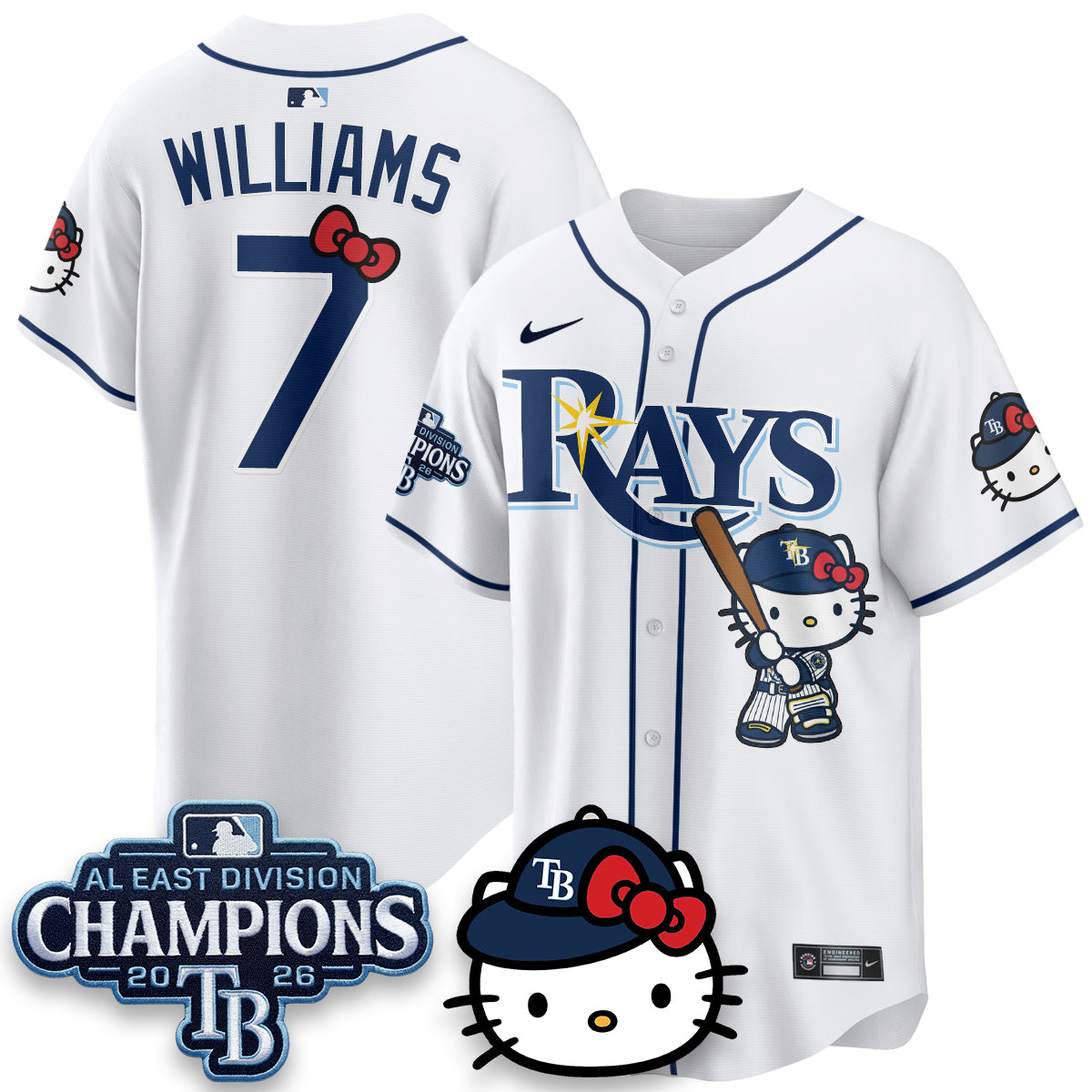 Tampa Bay Rays x Meow KT 2026 AL East Champs Vapor Jersey - Stitched