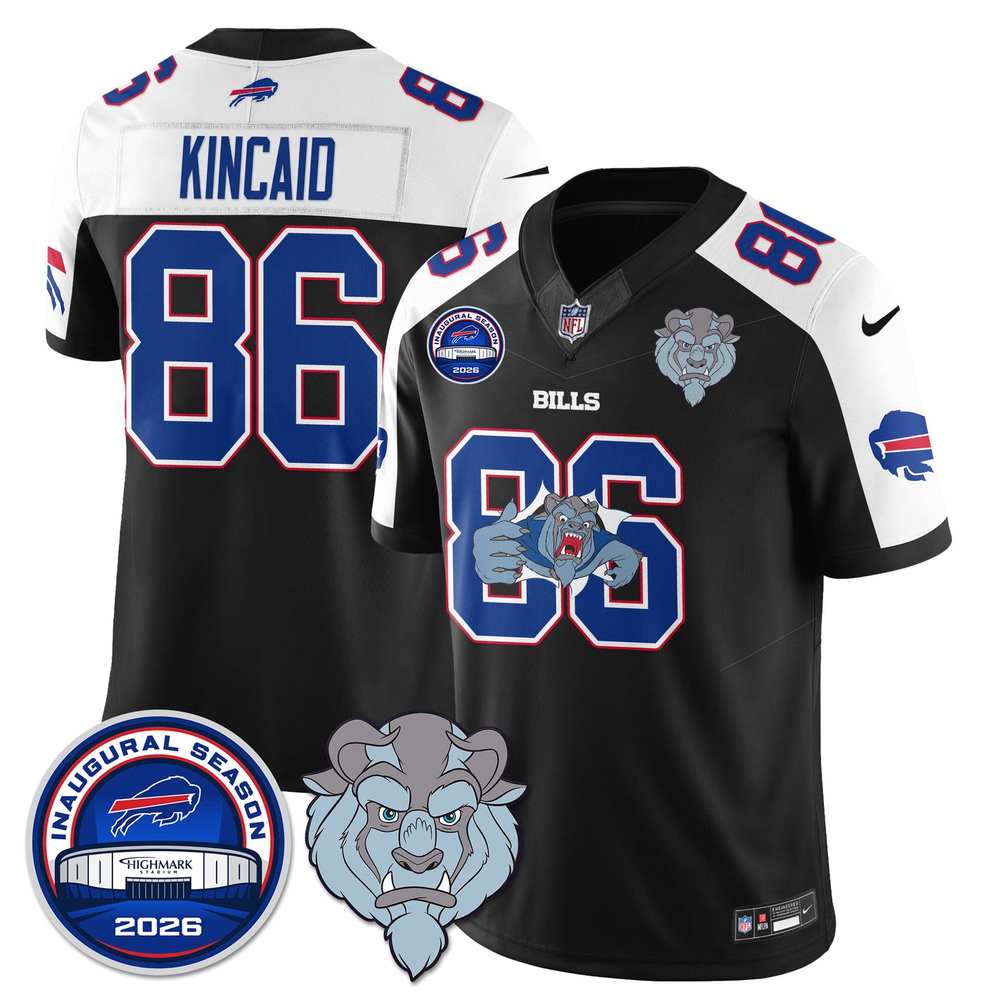 Buffalo Bills x Hairy Blue Beast Edition Vapor Jersey - Stitched