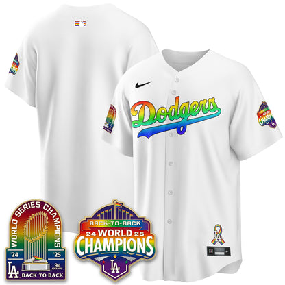 Los Angeles Dodgers Happy Pride Month Vapor Jersey - Stitched