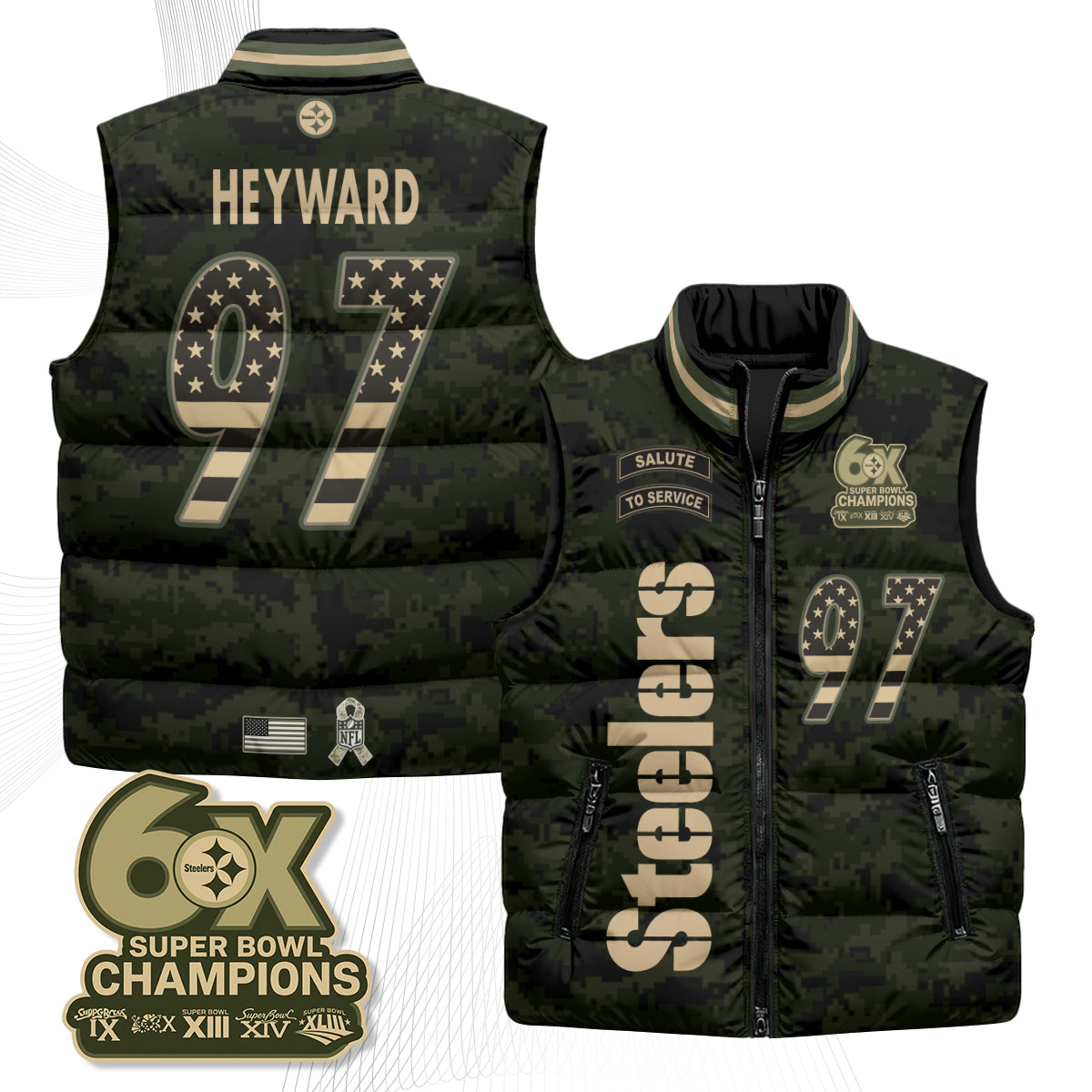 PIT 2026 Salute to Service Puffer Vest - Printed