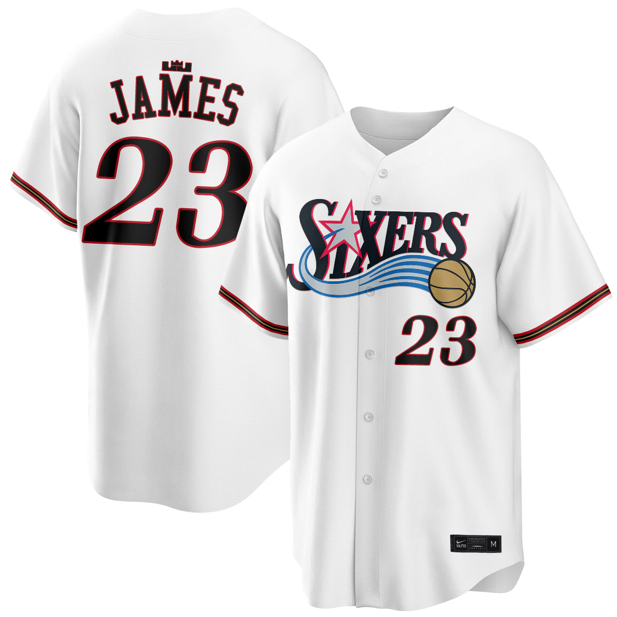 Philadelphia 76ers LeBron James #23 Vapor Baseball Jersey V2- Stitched