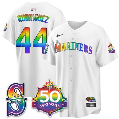 Seattle Mariners Happy Pride Month Vapor Jersey - Stitched