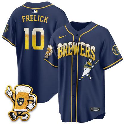 Milwaukee Brewers "Pitcher & Pint" Edition Vapor Jersey V2 - Stitched