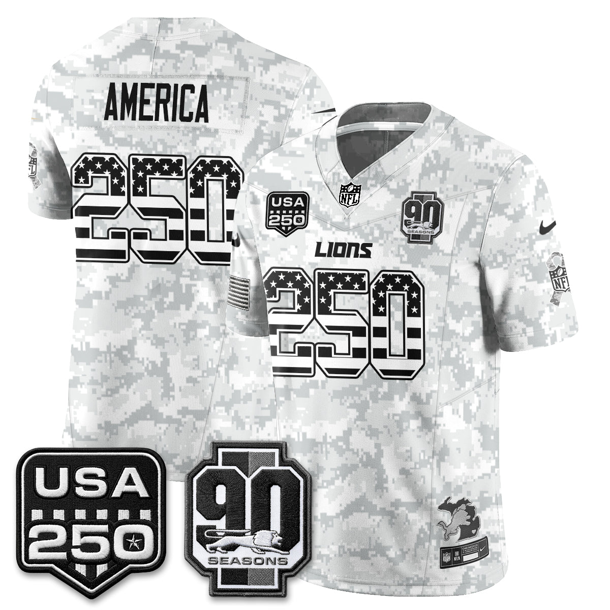 Detroit Lions 2026 Salute to Service Vapor Jersey - Stitched