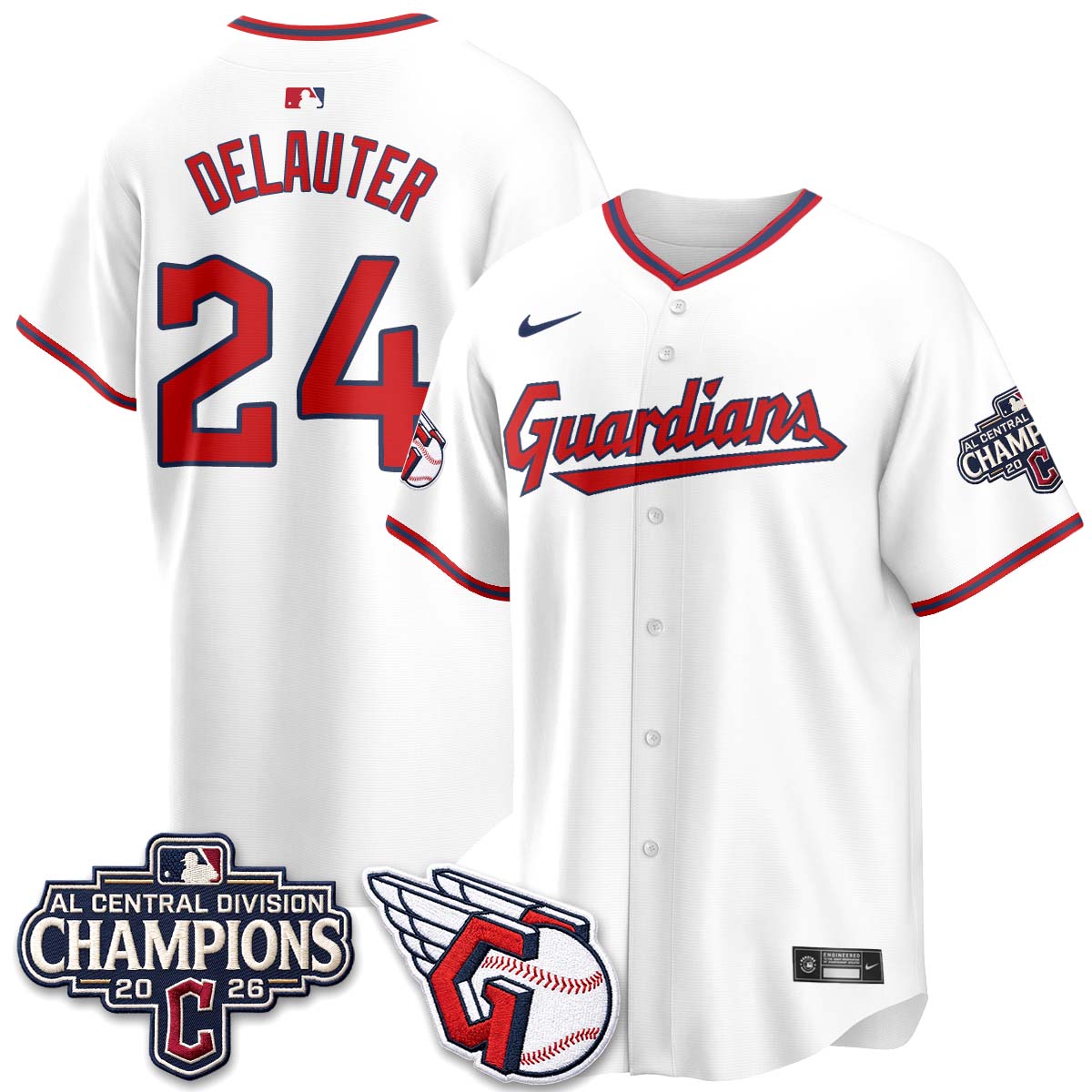 CLE 2026 AL Central Champs Vapor Jersey - Stitched