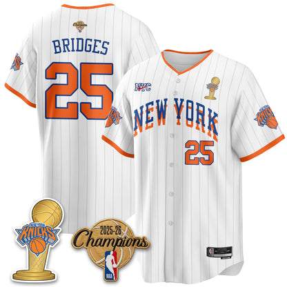 NYK 2026 NBA Champions Vapor Black Gold Jersey - Stitched