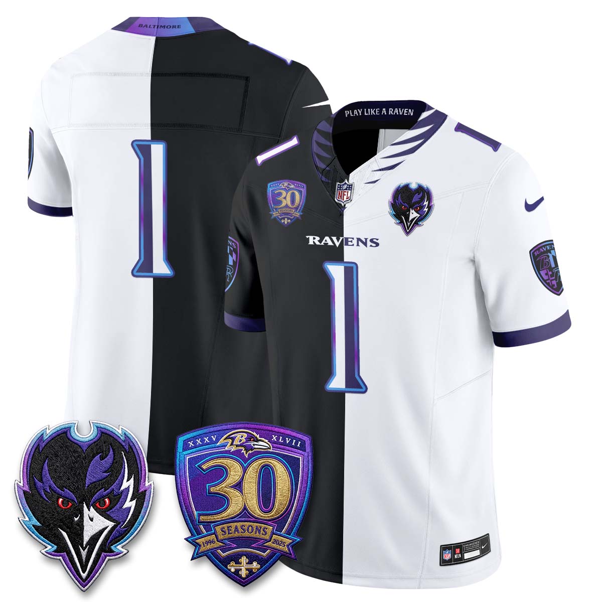 Baltimore Ravens The Next Flight Split Vapor Jersey - Stitched