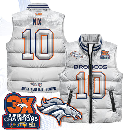 Denver Broncos Fan Gear Edition Unisex Puffer Vest - Printed