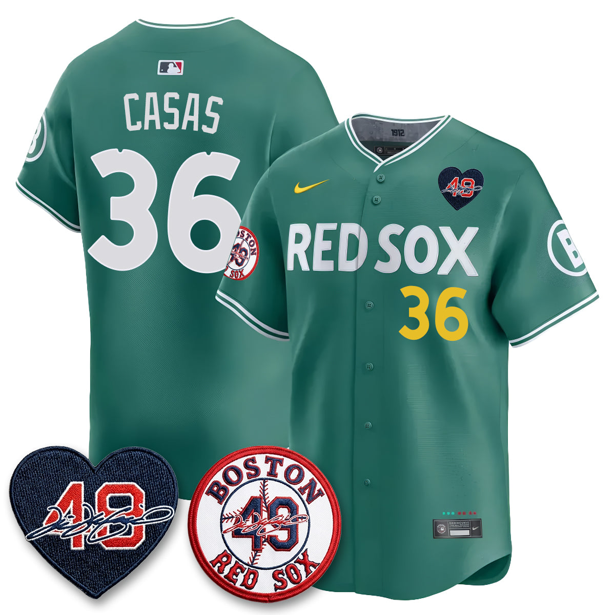 BOS Tim Wakefield Memorial Patch Vaper Premier Limited Red Jersey - All Stitched