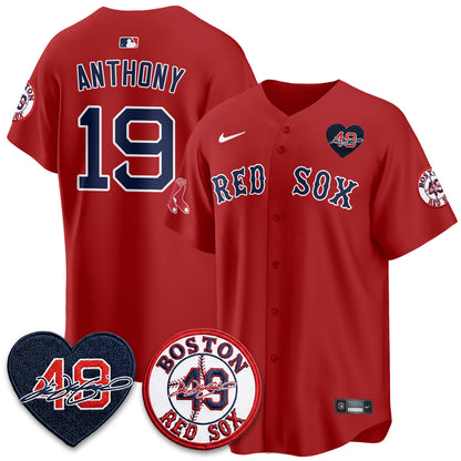 BOS Tim Wakefield Memorial Patch Vaper Premier Limited Red Jersey - All Stitched