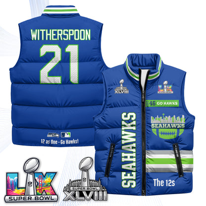 Seattle Seahawks "Go Hawks" Edition Puffer Vest - Printed