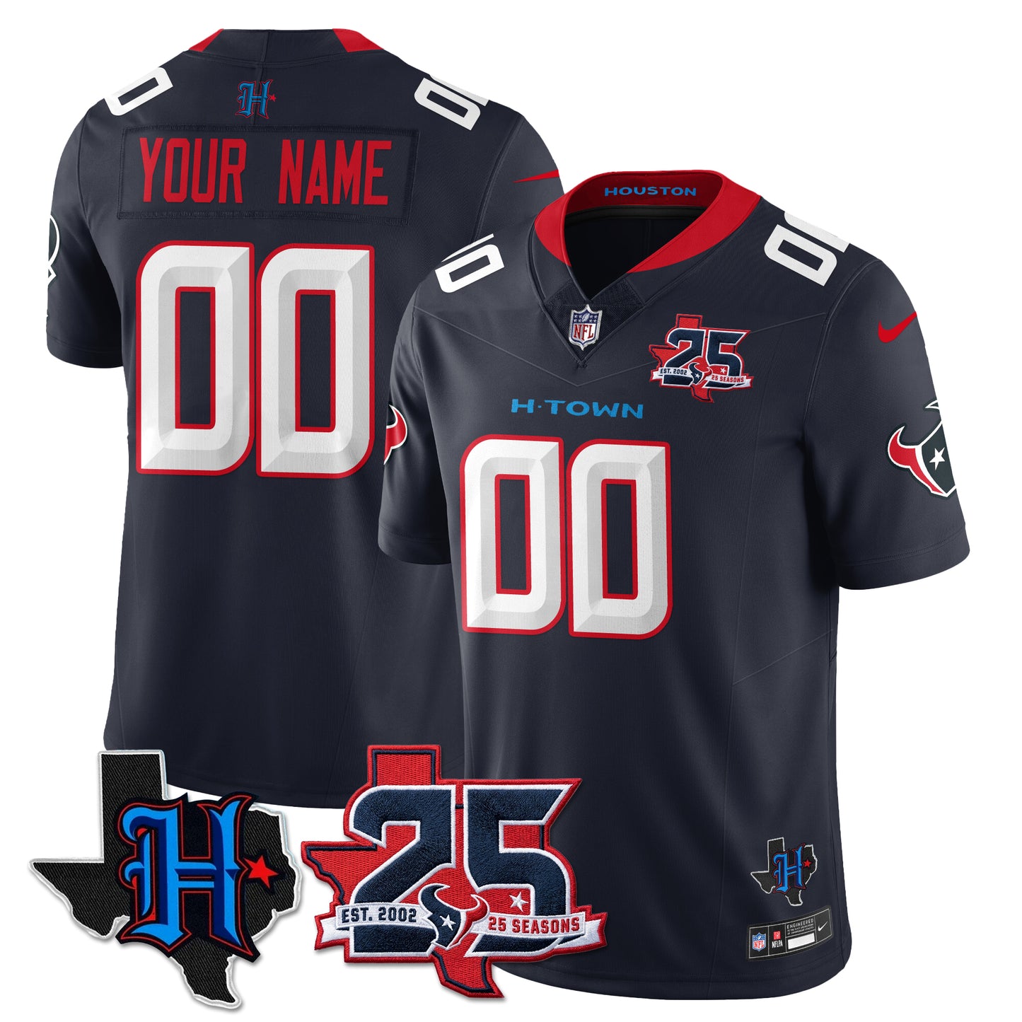 HOU 25th Seasons in 2026 Basic Vapor Custom Limited Jersey - All Stitched