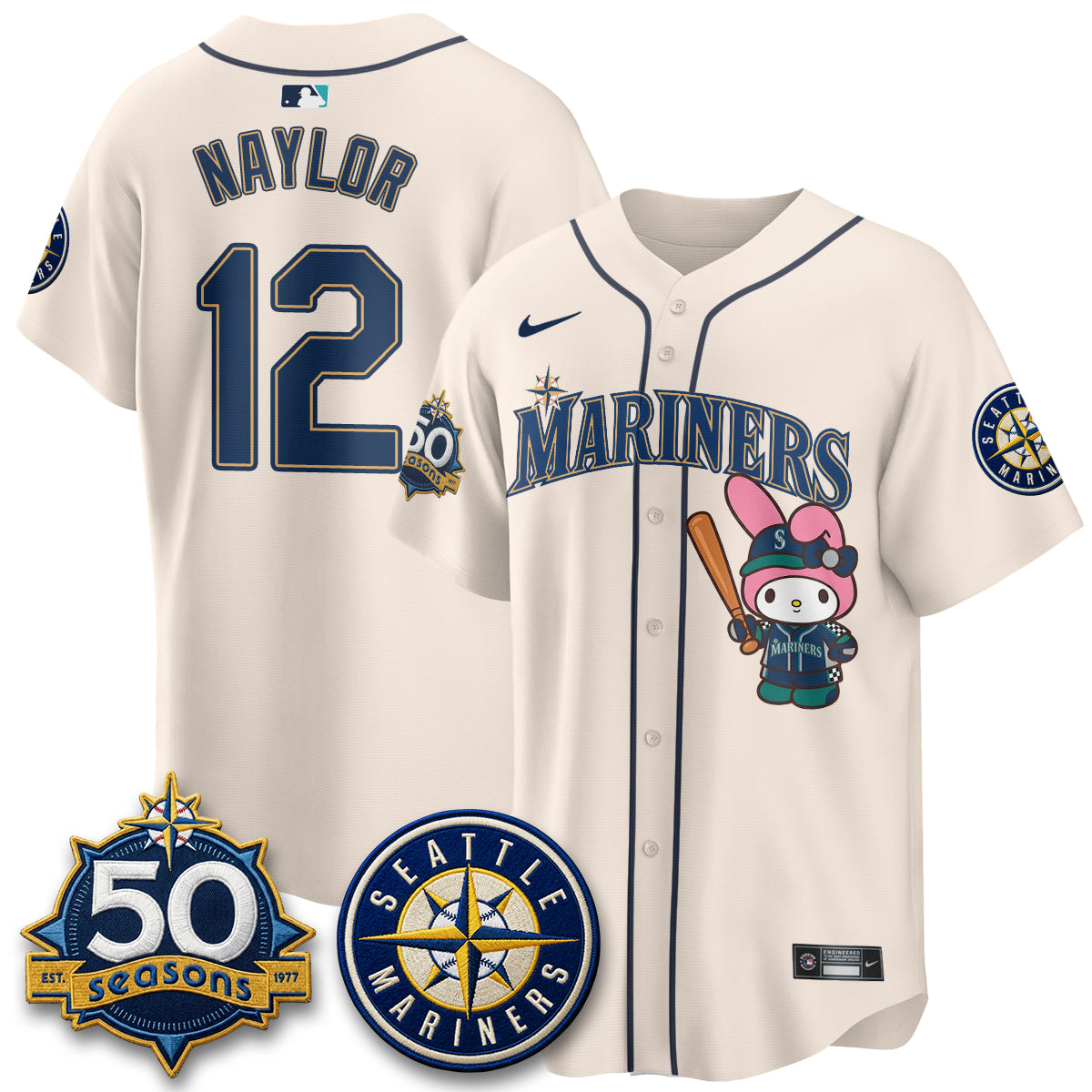 Seattle Mariners x  Pink Sanrio Friend Vapor Jersey - Stitched
