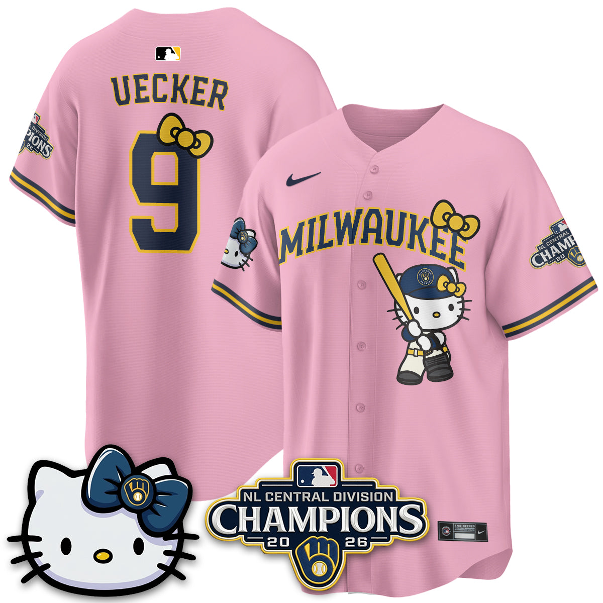 Milwaukee Brewers NL Central Champs x Meow KT Vapor Jersey - Stitched