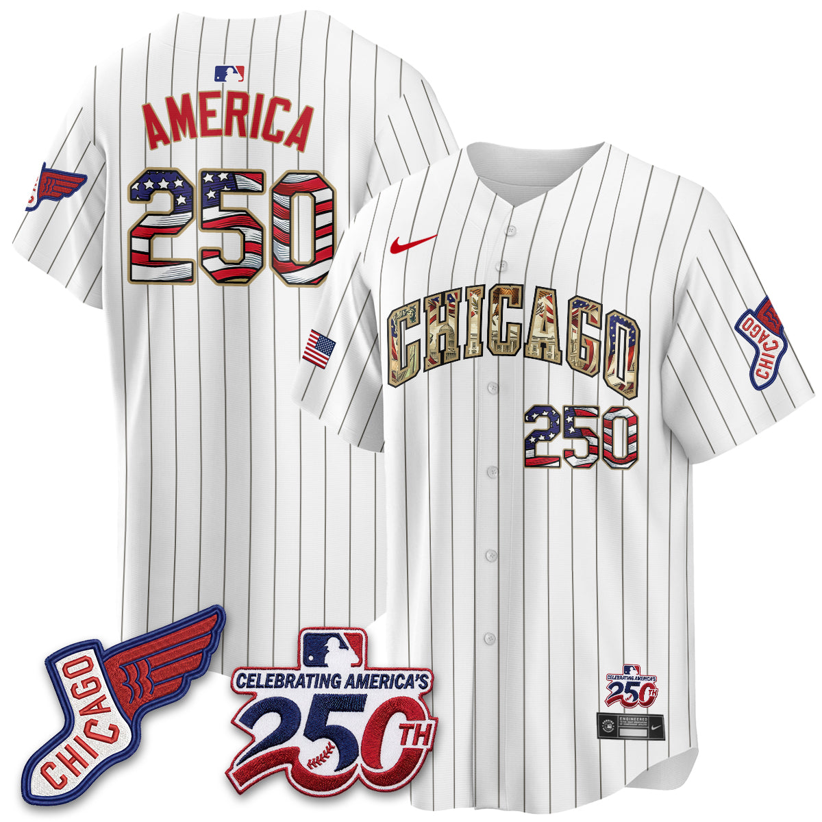 Chicago White Sox 2026 Independence Day USA Vapor Jersey - Stitched