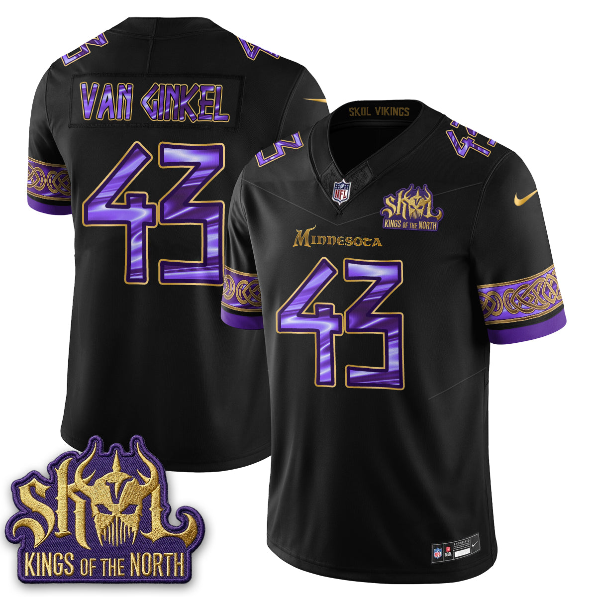 MIN  Warrior Skol Patch Vikings Font Edition  - Stitched (2)