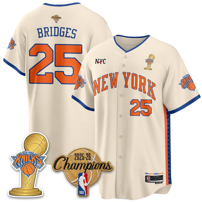 NYK 2026 NBA Champions Vapor Black Gold Jersey - Stitched