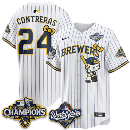 Milwaukee Brewers 2026 NL Champions x Meow KT Vapor Jersey - Stitched