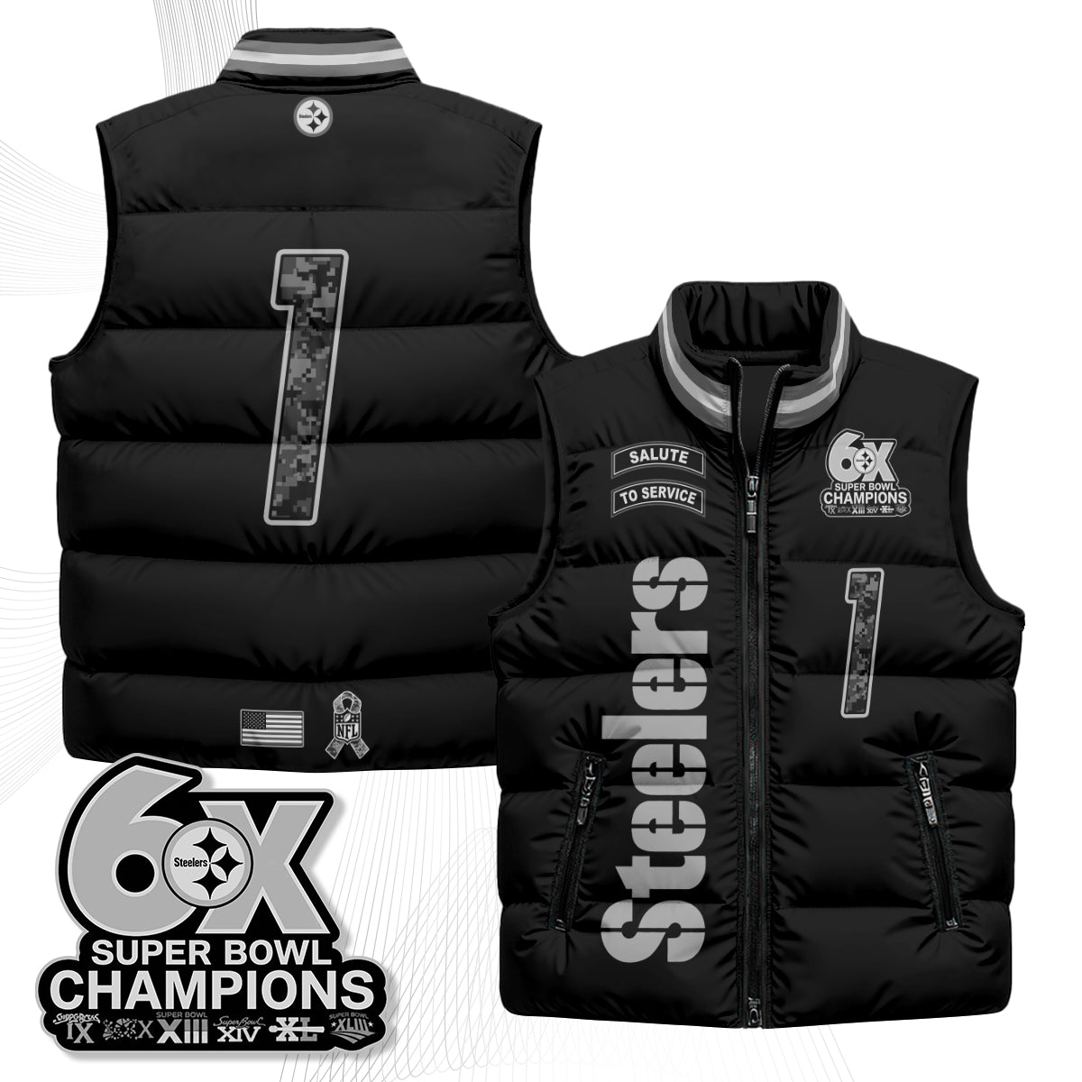 PIT 2026 Salute to Service Puffer Vest - Printed
