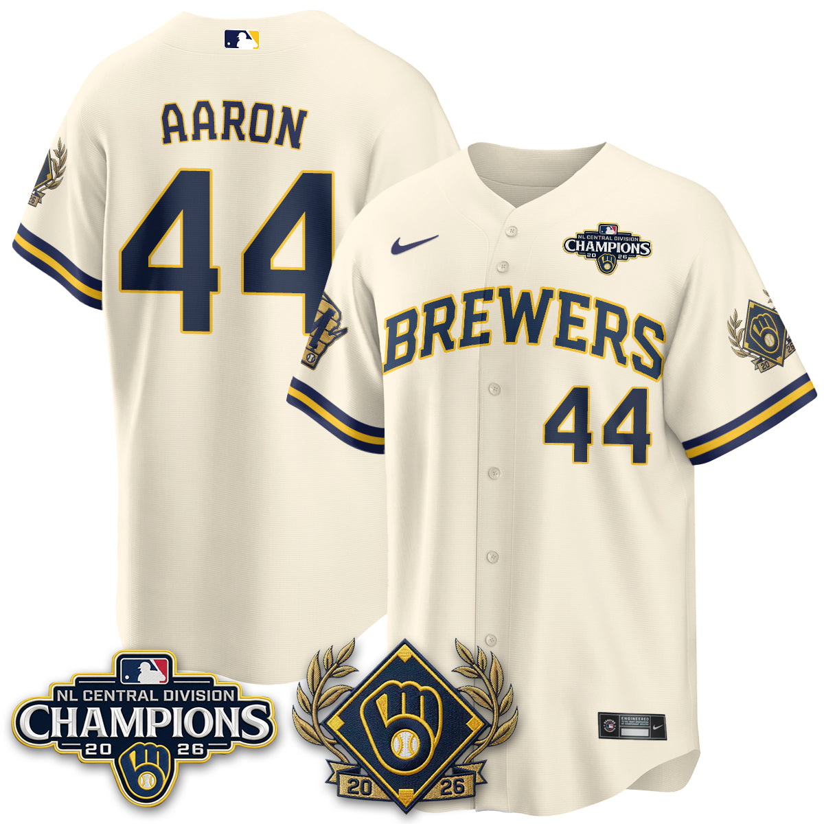 Milwaukee Brewers 2026 NL Division Champs Vapor Jersey - Stitched