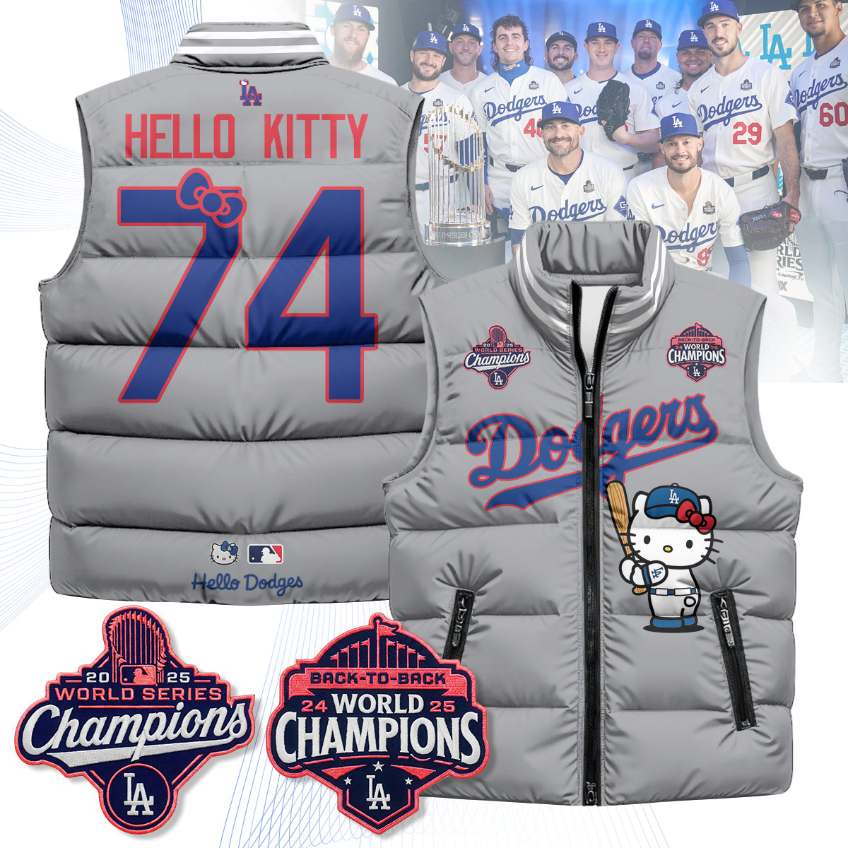 Los Angeles Dodgers Meow KT Edition Unisex Puffer Vest - Printed