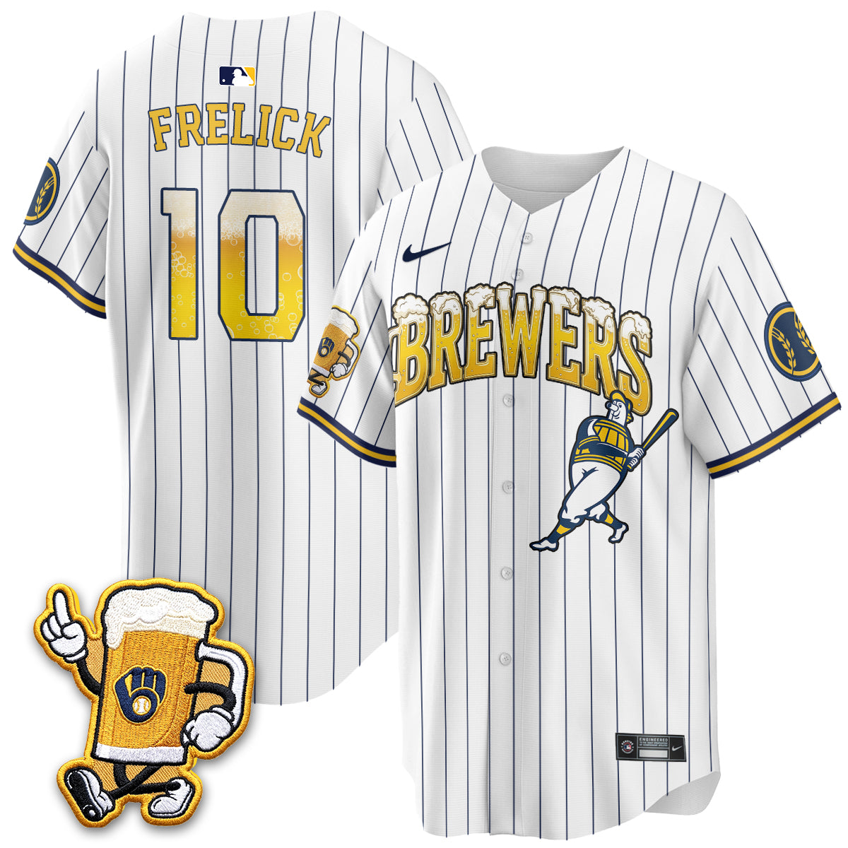 Milwaukee Brewers "Pitcher & Pint" Edition Vapor Jersey V2 - Stitched