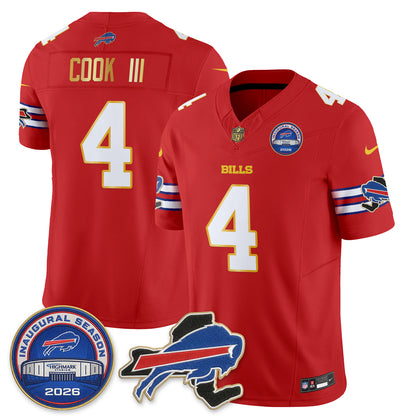 Buffalo Bills 2026 Gold Trim Edition Vapor Jersey - Stitched