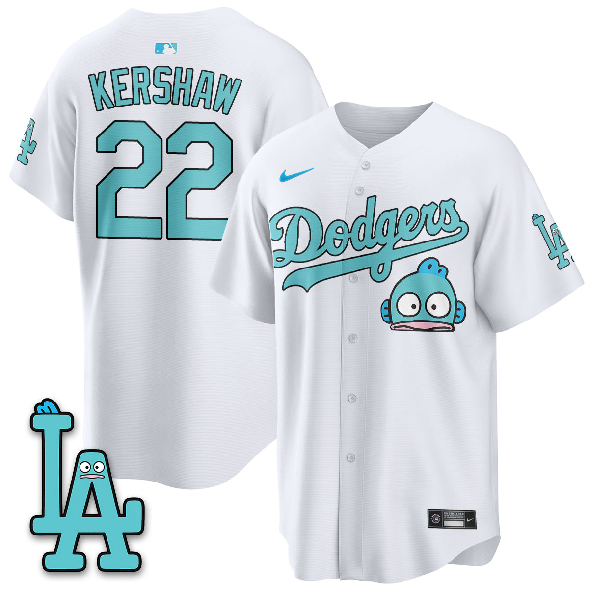 Los Angeles Dodgers x Hangyodon Edition Vapor Jersey- Stitched