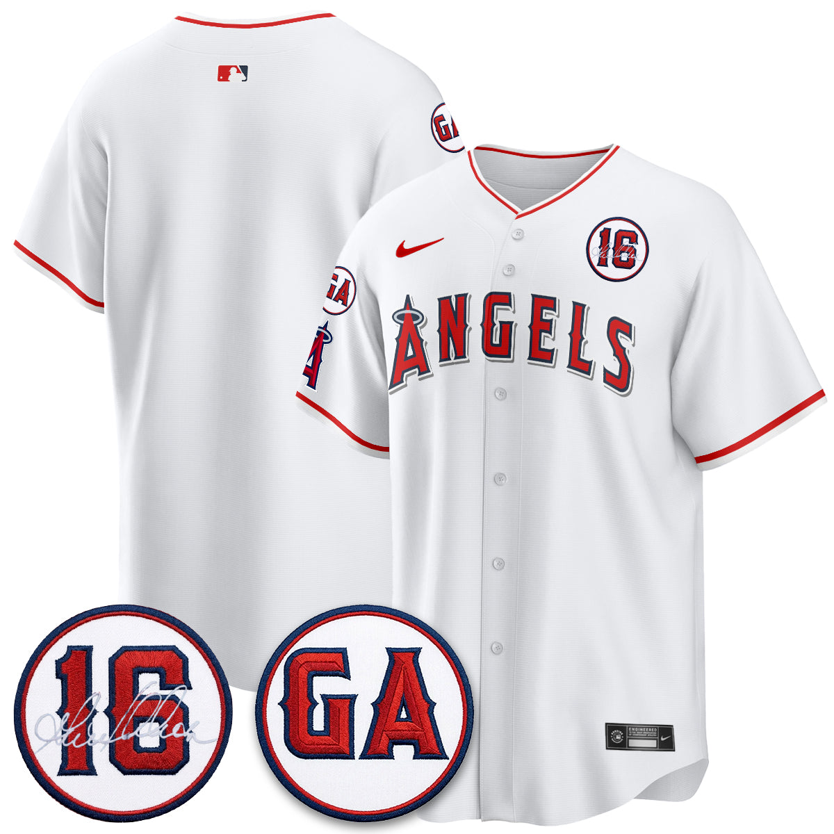 LAA Garret Anderson Tribute Patch Vapor Jersey - All Stitched V1