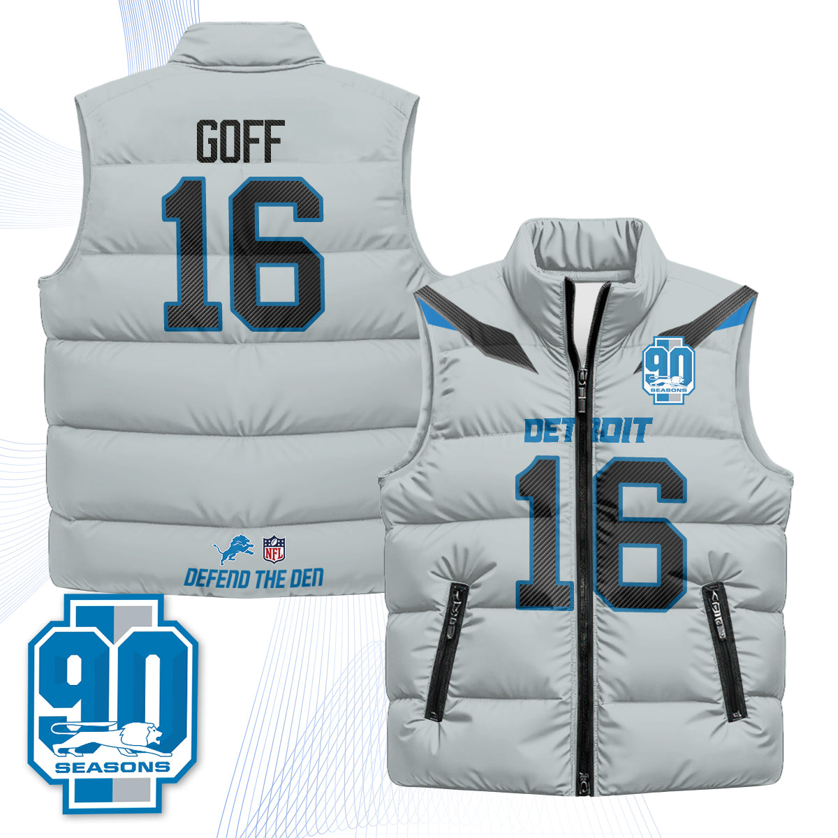 DET Xmas 2026 Rivalries Puffer Vest - Printed
