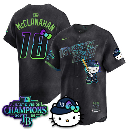 Tampa Bay Rays x Meow KT 2026 AL East Champs Vapor Jersey - Stitched