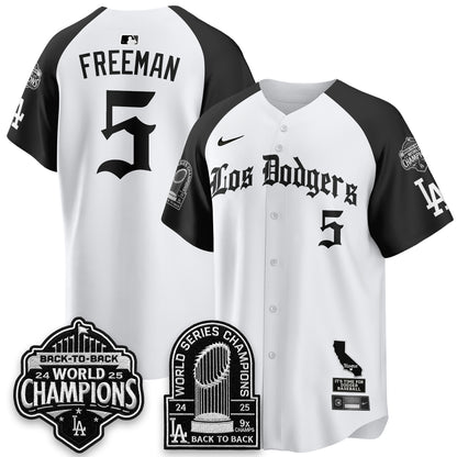 LAD World Series Champions Vapor Premier Limited Gothic Edition Jersey - Stitched