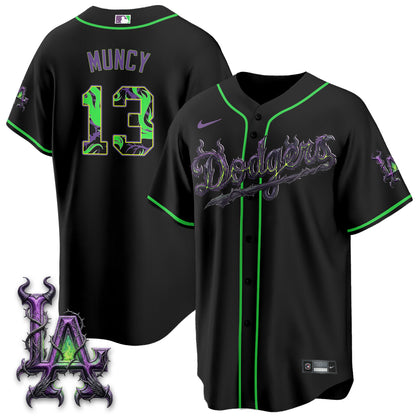 Los Angeles Dodgers Villains Halloween - Horned Queen Vapor Jersey- Stitched