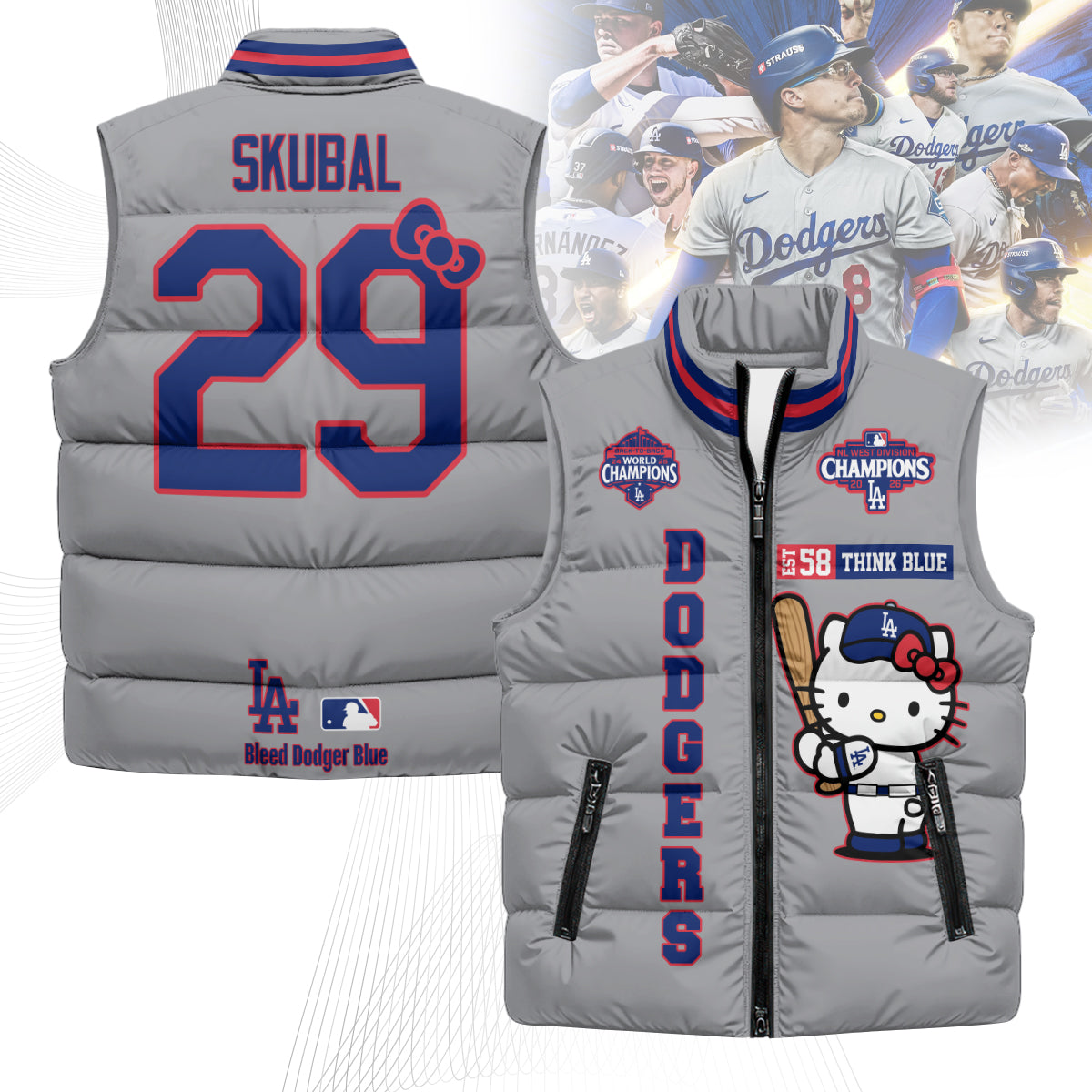 LAD x Meow KT Puffer Vest - Printed