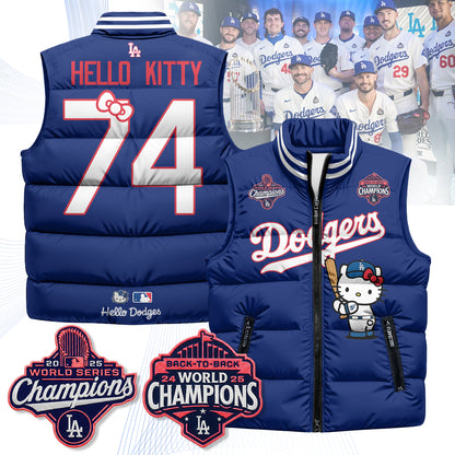 Los Angeles Dodgers Meow KT Edition Unisex Puffer Vest - Printed
