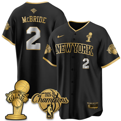 NYK 2026 NBA Champions Vapor Black Gold Jersey - Stitched