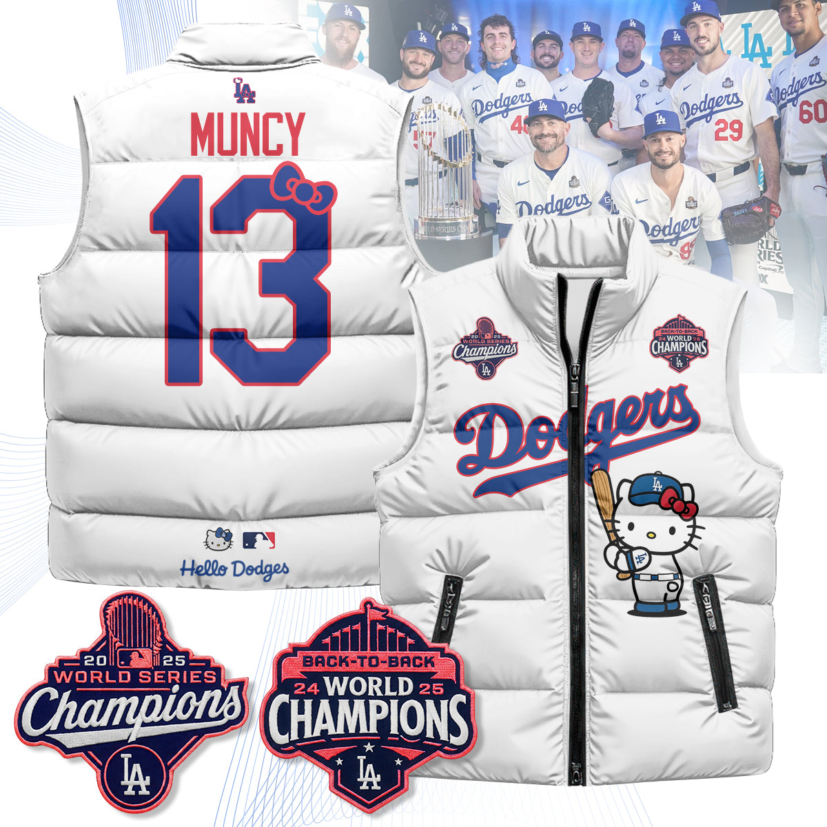 Los Angeles Dodgers Meow KT Edition Unisex Puffer Vest - Printed