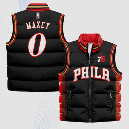 PHI Superteam 24th Season Patch Puffer Vest - Printed