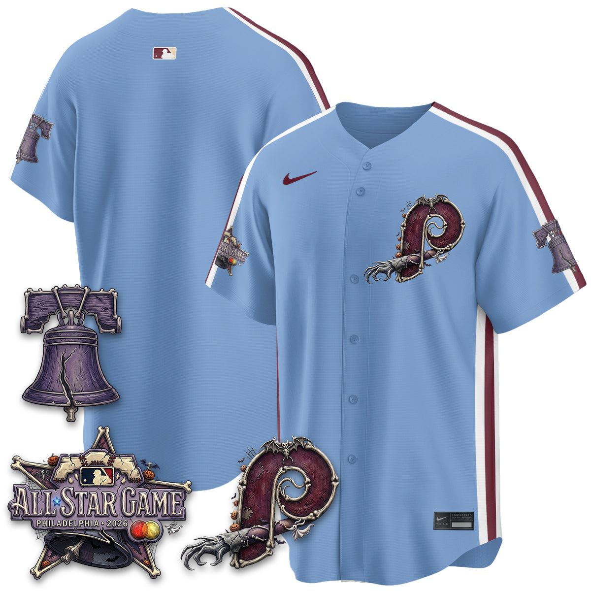 Philadelphia Phillies Nightmare Edition Vapor Jersey - Printed